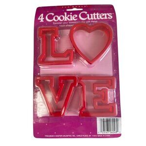 Vintage Cookie Cutters Love & Heart Shapes Valentines Day Baking Set